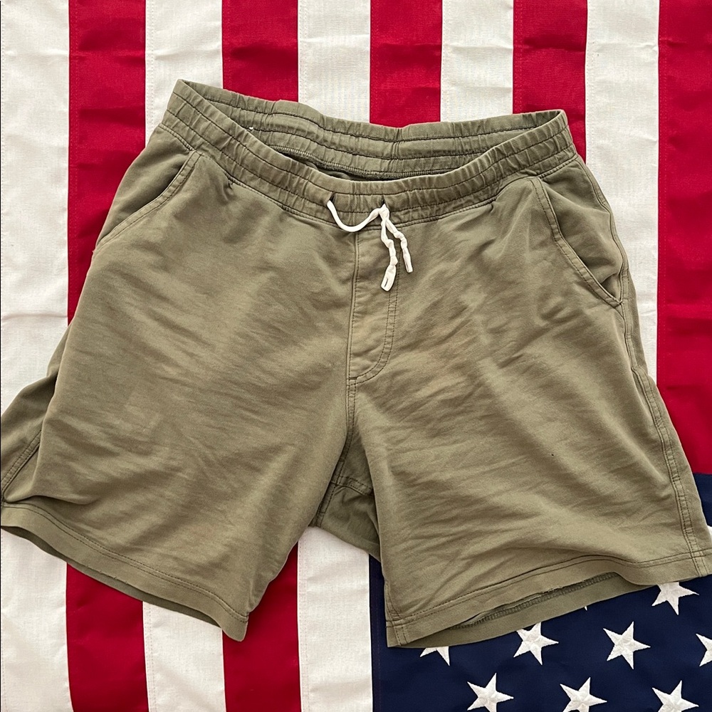 Olive Green Men's Shorts - Picture 1 of 7